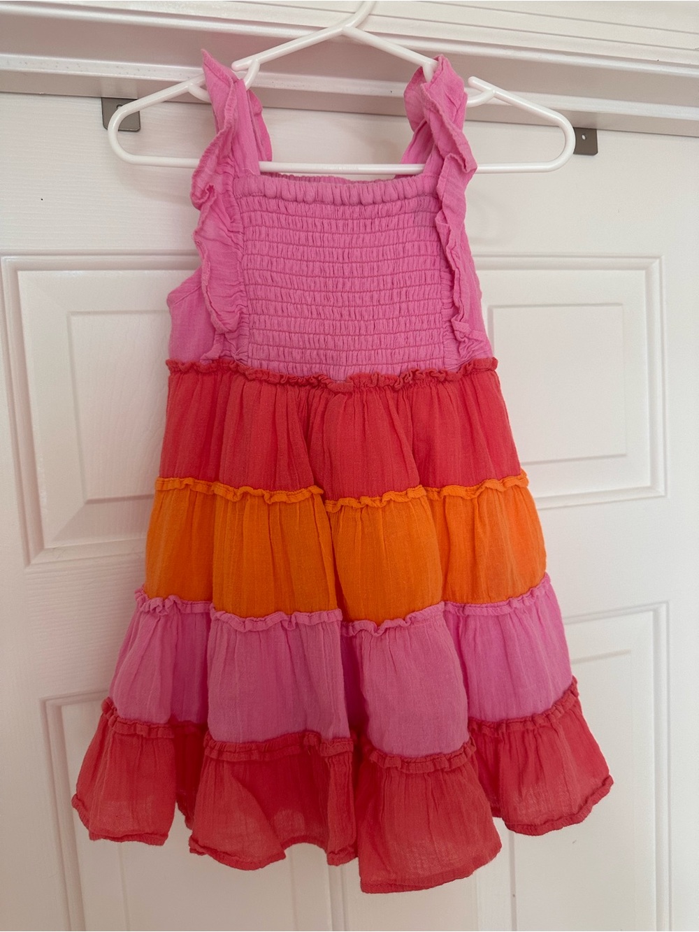 Girls' Pink & Orange Tiered Sundress size 2T